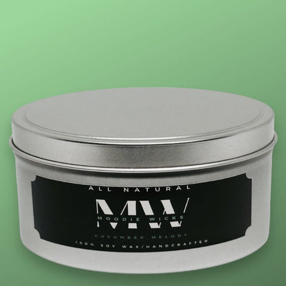 8oz Tin Cucumber Melody Soy Candle - Handcrafted Eco-Friendly Fragrance