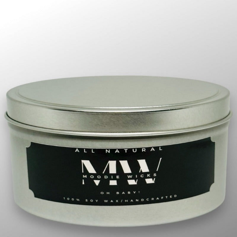 8oz Tin Oh Baby! Soy Candle - Handcrafted Eco-Friendly Fragrance